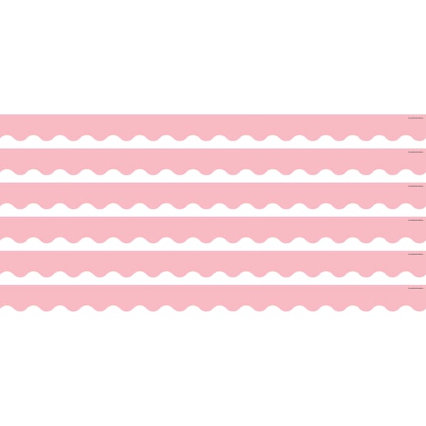 Teacher Created Resources Scalloped Border Trim Packs, 35', Pastel Pink, Set Of 6 Packs