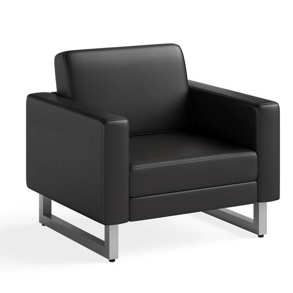 Safco Mirella Lounge Chair, Black/Silver