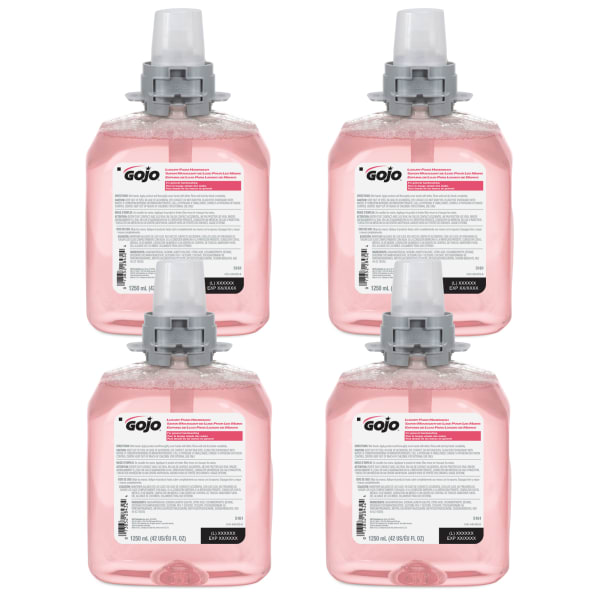 GOJO FMX-12 Luxury Foam Hand Wash Soap, Cranberry Scent, 42.27 Oz, Carton Of 4 Bottles