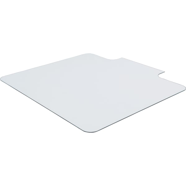 Lorell 45in x 53in Glass Chair Mat With Lip, Clear