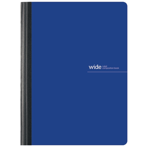 Office Depot Brand Poly Composition Book, 7-1/2in x 9-3/4in, Wide Ruled, 80 Sheets, Blue