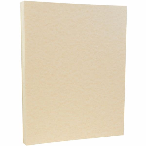 JAM Paper Card Stock, Natural Parchment, Letter (8.5in x 11in), 65 Lb, Pack Of 100