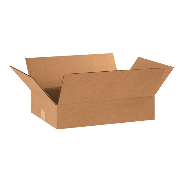 Partners Brand Flat Corrugated Boxes, 18in x 12in x 4in, Kraft, Pack Of 25