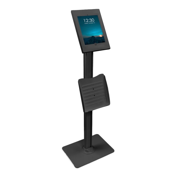 Mount-It! Anti-Theft Tablet Kiosk with Document Holder for iPad/iPad Air/iPad Pro, 4-1/4inH x 13inW x 44-1/2inD, Black