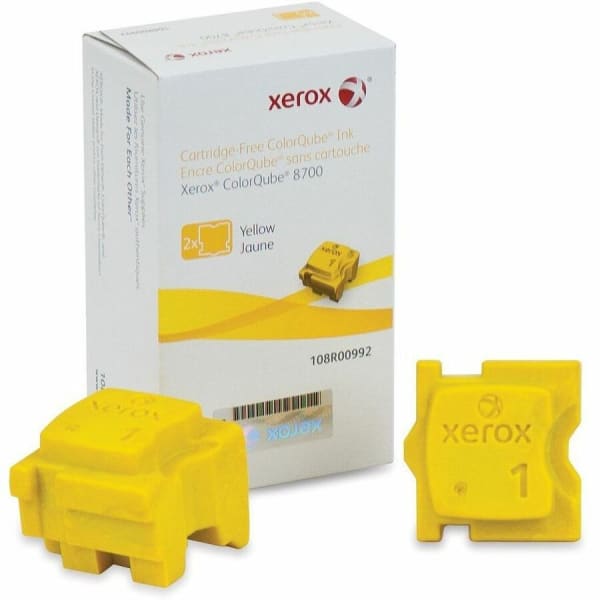 Xerox Genuine ColorQube 8700 Yellow Solid Ink (4200 Pages) - 108R00992 - Solid Ink - Yellow - 2 / Box