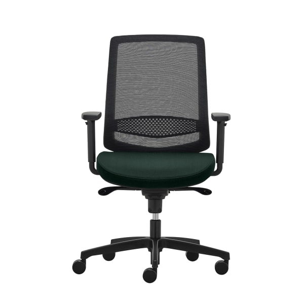 WorkPro Expanse Ergonomic Antimicrobial Vinyl/Mesh Mid-Back Task Chair, Black