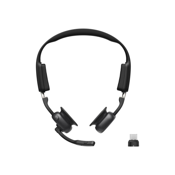 SHOKZ OpenMeet UC - Headset - open ear - vertical - Bluetooth - wireless - USB-C via Bluetooth adapter - black - Zoom Certified