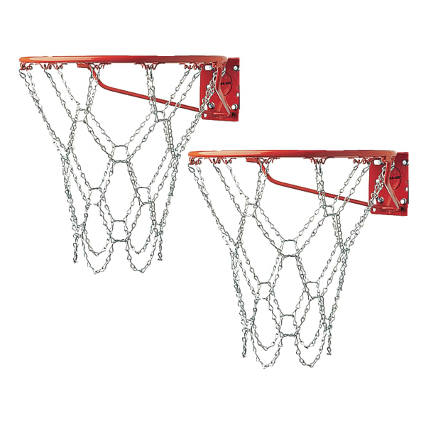 Champion Sports Steel Chain Basketball Nets, 6inH x 2inW x 7inD, Silver, Pack Of 2 Nets