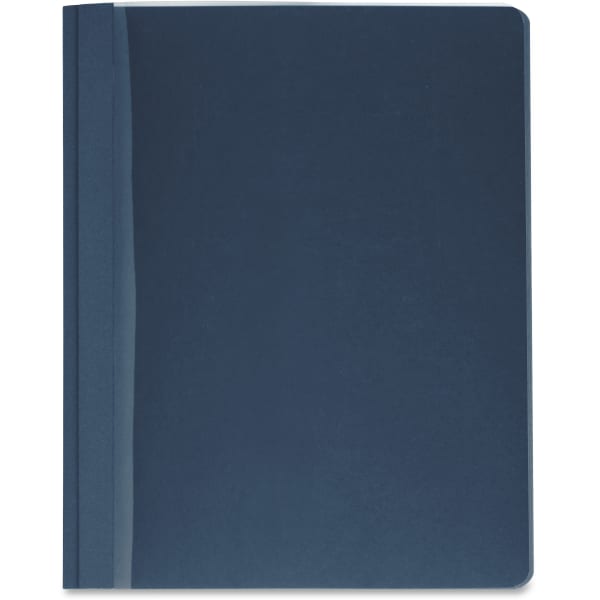 Business Source Letter Report Cover - 8 1/2in x 11in - 100 Sheet Capacity - 3 x Prong Fastener(s) - Clear, Dark Blue - 25 / Box
