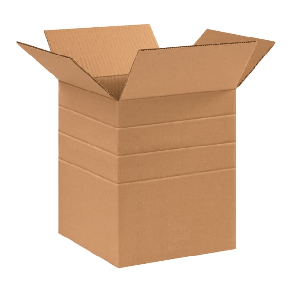 Partners Brand Multi-Depth Corrugated Boxes, 12in x 10in x 10in, Kraft, Pack Of 25