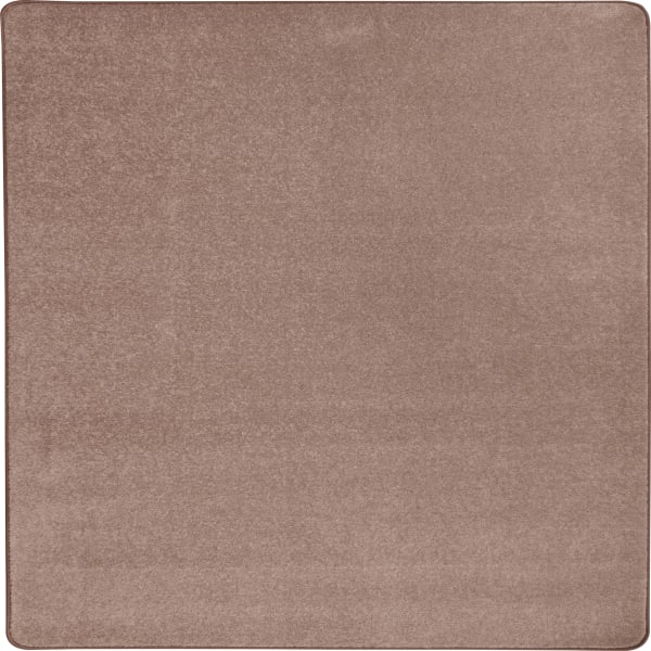 Joy Carpets Kid Essentials Solid Color Square Area Rug, Endurance, 6ft x 6ft, Taupe