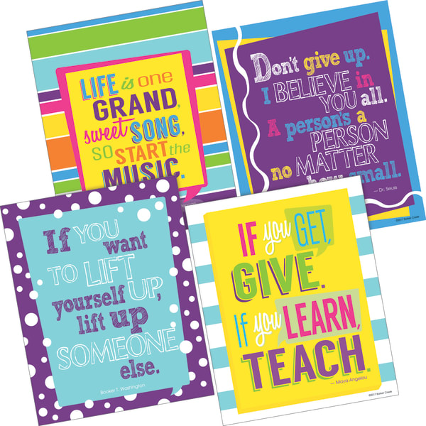 Barker Creek Art Print Set, 8in x 10in, I Believe In You Happy Collection, Pre-K To College, Pack Of 4
