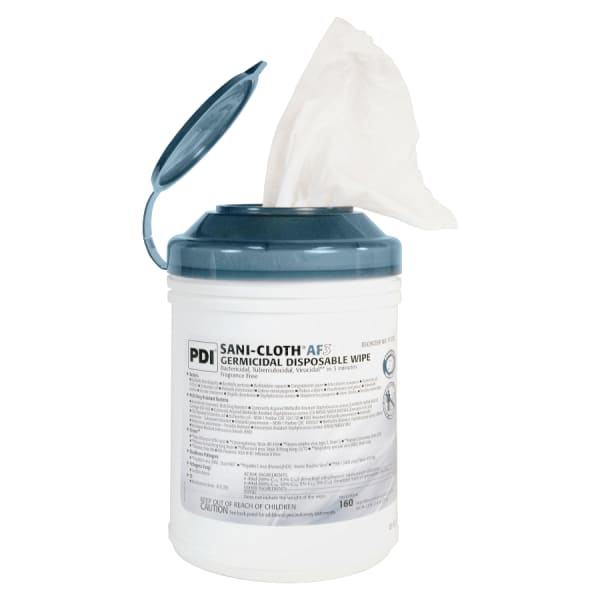 Unimed Sani-Cloth Alcohol-Free Germicidal Wipes, 6in x 6 3/4in, Tub Of 160