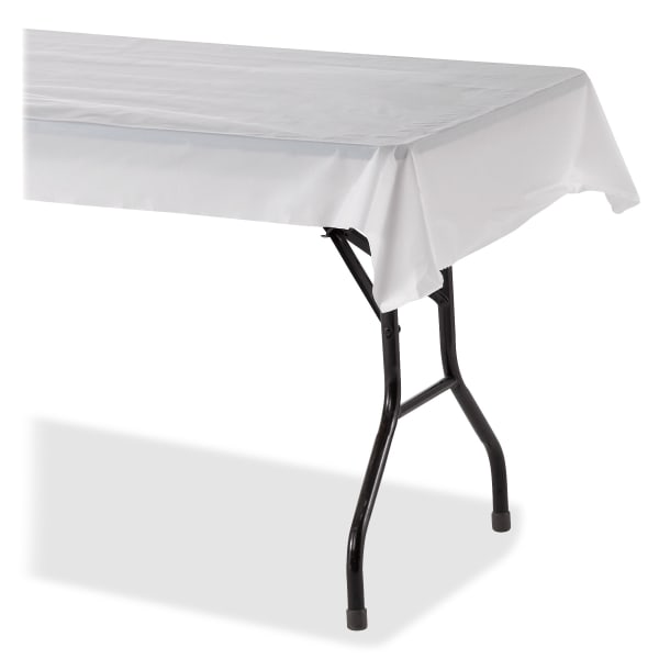 Genuine Joe Banquet-size Plastic Tablecover - 300 ft Length x 40in Width - 6 / Carton - Plastic - White