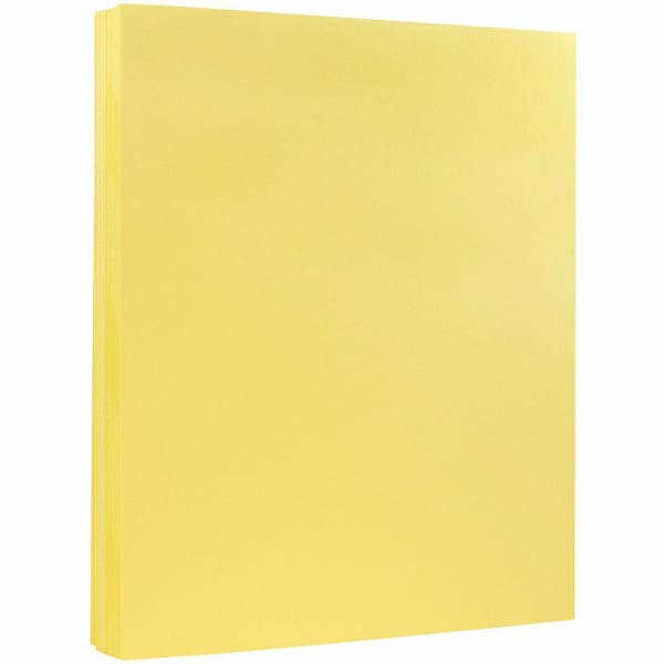 JAM Paper Vellum Bristol Card Stock, Canary Yellow, Letter (8.5in x 11in), 67 Lb, Pack Of 100