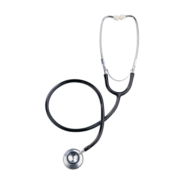 Medline Dual-Head Stethoscope, 22in Tubing, Black