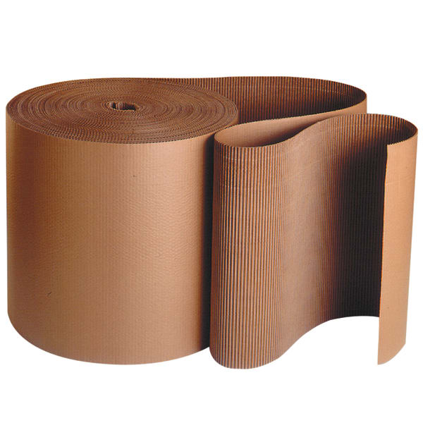 Partners Brand Single-Face Corrugated Roll, 4in x 250ft, Kraft