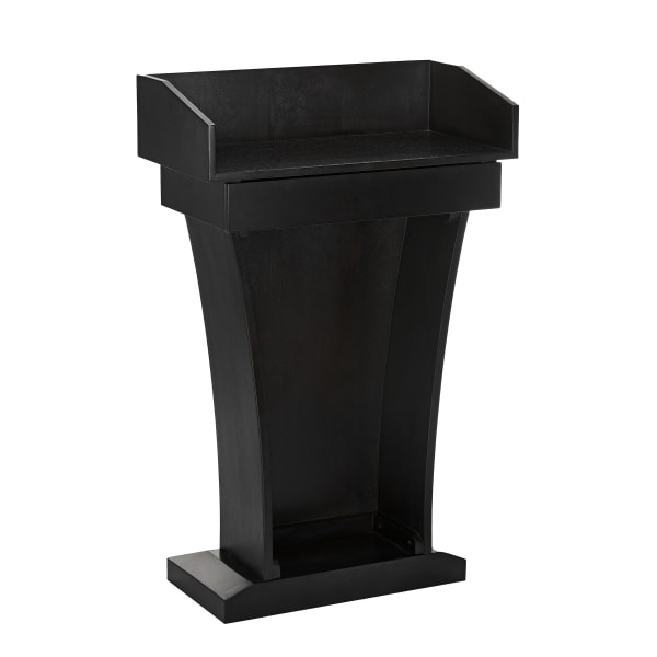 Alpine AdirOffice Stand-Up Floor Podium Lectern With Drawer And Storage Area, 43-5/16inH x 27-9/16inW x 14inD, Black