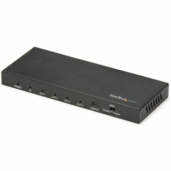StarTech.com 4 Port HDMI Splitter - 4K 60Hz - 1x4 Way HDMI 2.0 Splitter - HDR - ST124HD202 - Displays the same image with sound on 4 screens - Splits an HDMI video signal up 4K 60Hz - 4:4:4 chroma; up to 18Gbps (HDMI 2.0b)