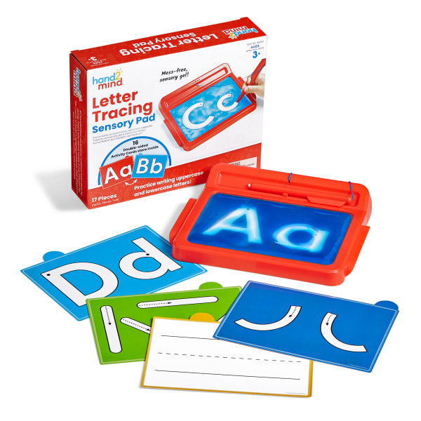 Hand2Mind Letter Formation Sensory Pad 17-Piece Set, Multicolor, Grades Pre-K to 1
