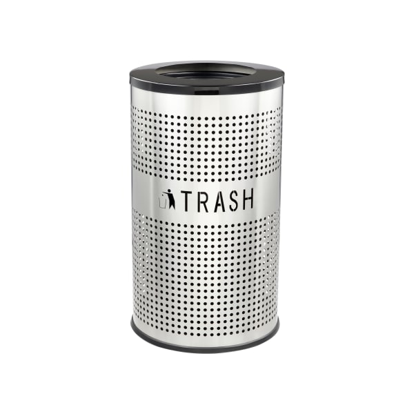 Alpine 26 Gallon Perforated Trash Can with Lid and Liner, Black