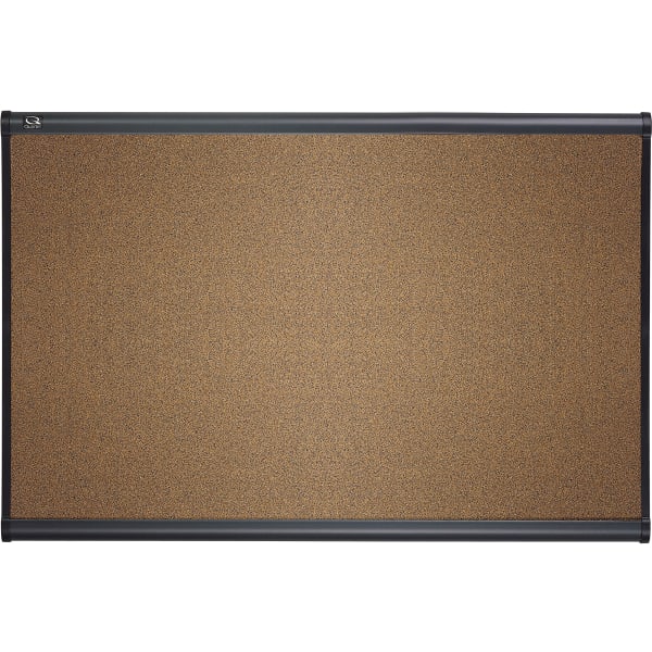 Quartet Select Prestige Color Cork Bulletin Board, 36in x 48in, Aluminum Frame With Graphite Finish