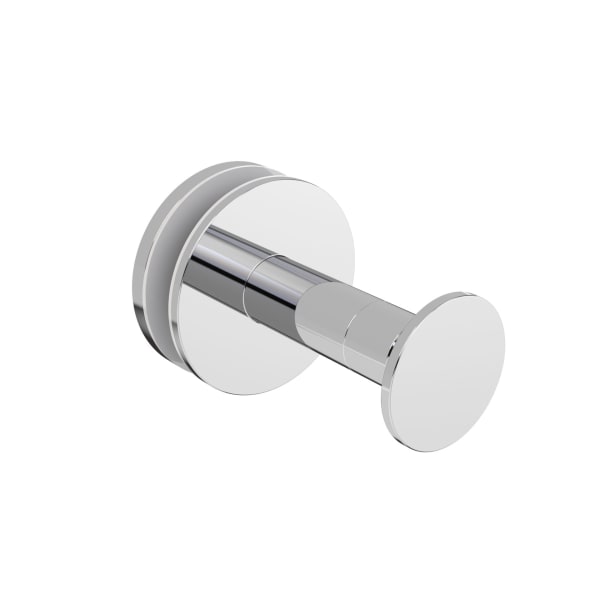 Wingits MODERN Elegance Robe Hook, Single Button, Glass Mount, Silver, Total Qty 1