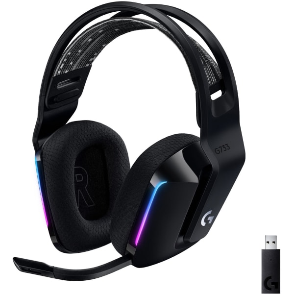Logitech G733 Lightspeed Wireless RGB Gaming Headset - Stereo - Wireless - 65.6 ft - 5 Kilo Ohm - 20 Hz to 20 kHz - 981000863