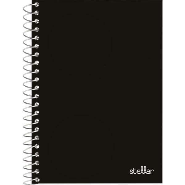 Office Depot Brand Stellar Poly Notebook, 4-1/2in x 7in, 1 Subject, College Ruled, 100 Sheets, Black