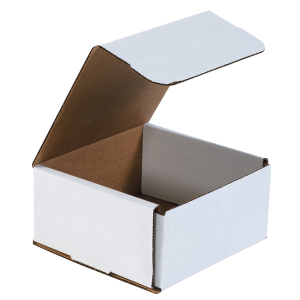 Partners Brand White Corrugated Mailers, 6in x 6in x 3in, Pack Of 50
