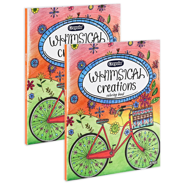 Crayola Adult Coloring Book, Whimsical Creations, 40 Pages, Pack Of 2