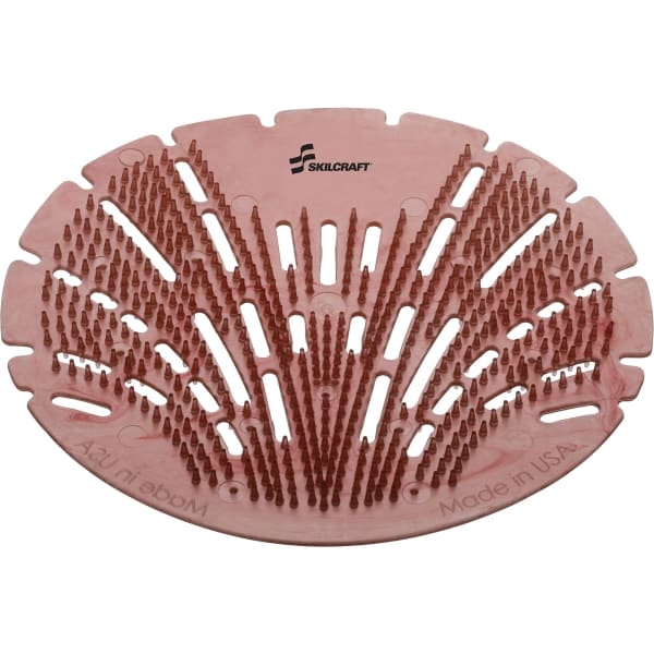SKILCRAFT Deodorizing Urinal Screen - Lasts upto 45 Days - Anti-splash, Clog Remover, Deodorizer - 10 / Box - Red