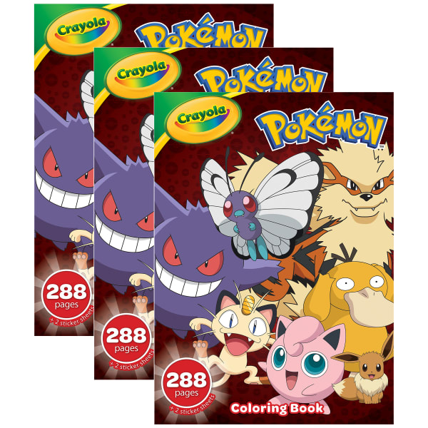 Crayola Coloring Book, 288 Pages, Pokemon, Pack Of 3