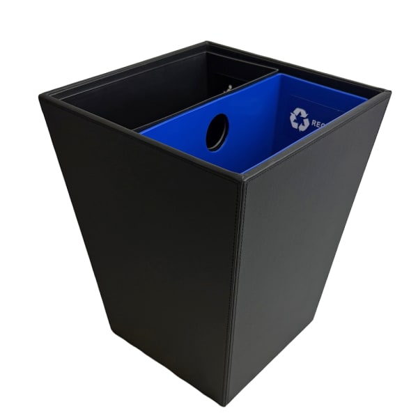 Hospitality Source Standard Waste/Recycle Bins, 14.5 Quarts, Black, Set Of 6 Bins