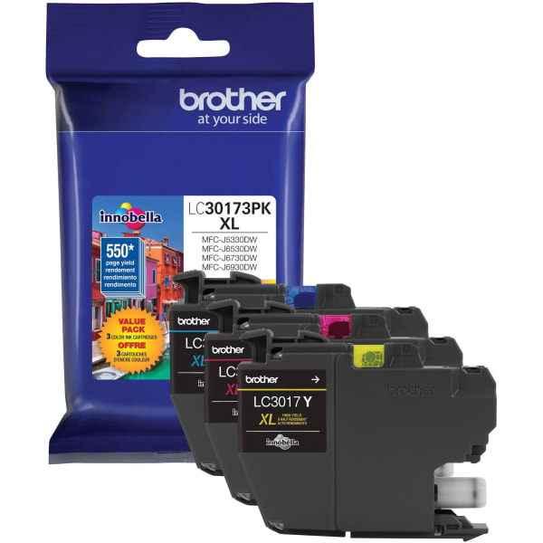 Brother LC30173PK Original Ink Cartridge - Cyan, Magenta, Yellow - Inkjet - High Yield - 550 Pages Cyan, 550 Pages Magenta, 550 Pages Yellow - 1/Pack