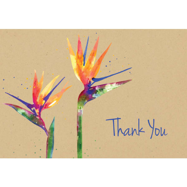 Great Papers! Thank You Note Cards, 4-7/8in x 3-3/8in, Paradise Faux Kraft, Pack Of 50 Note Cards