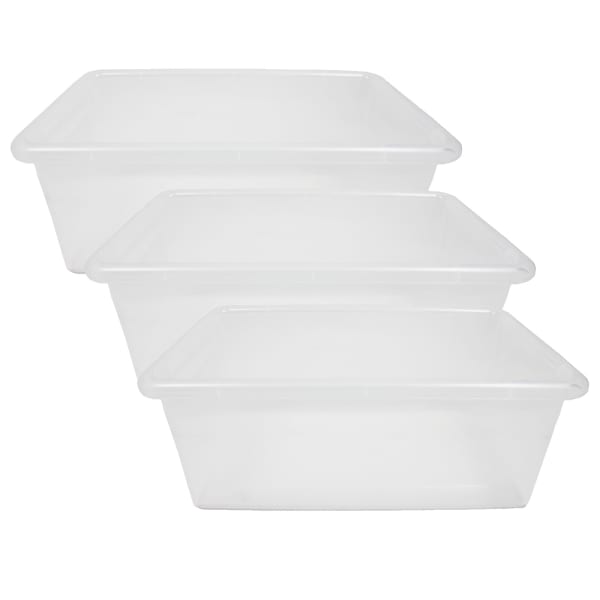 Jonti-Craft Cubbie Trays, 5-1/4inH x 8-5/8inW x 13-1/2inD, Clear, Pack Of 3 Trays