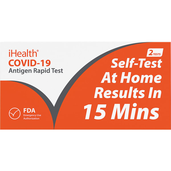 iHealth COVID-19 At Home Antigen Rapid Tests, 6-3/16in x 3-1/4in, Case Of 180 Tests