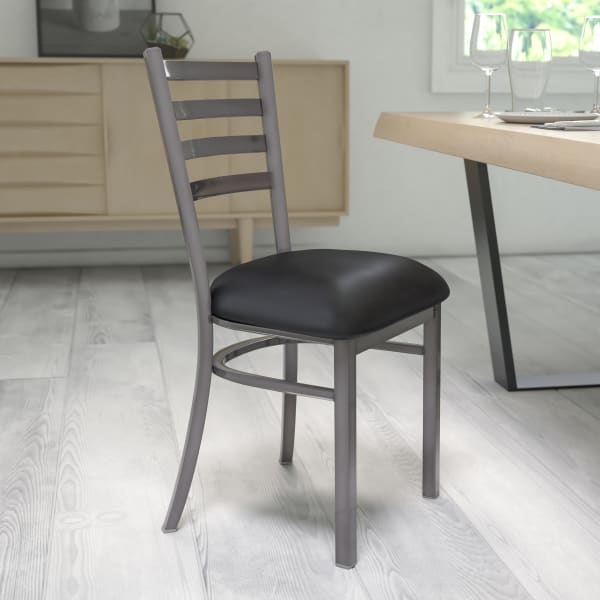 Flash Furniture Ladder-Back Restaurant Chair, Black