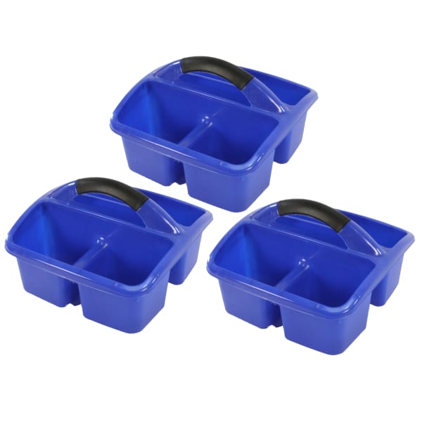 Romanoff Deluxe Small Utility Caddies, 6-1/2inH x 9-1/2inW x 9-1/2inD, Blue, Pack Of 3 Caddies