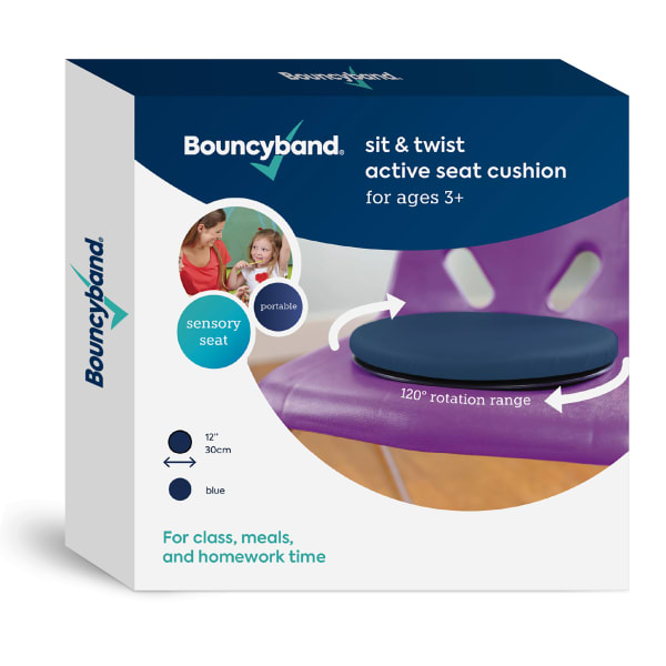 Bouncyband Sit & Twist Active Seat Cushion, 1-3/4inH x 12inW x 12inD, Blue