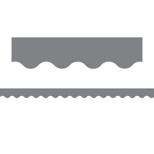 Teacher Created Resources Scalloped Border Trim Packs, 35', Gray, Set Of 6 Packs