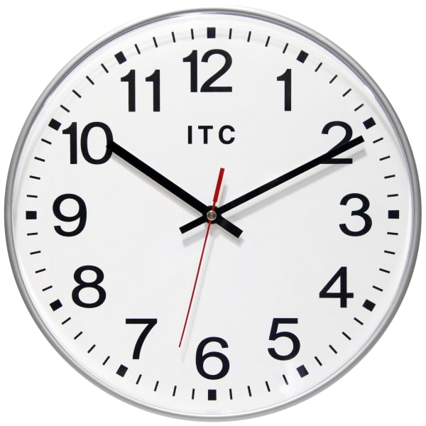 Infinity Instruments Prosaic Wall Clock, 12in, Silver