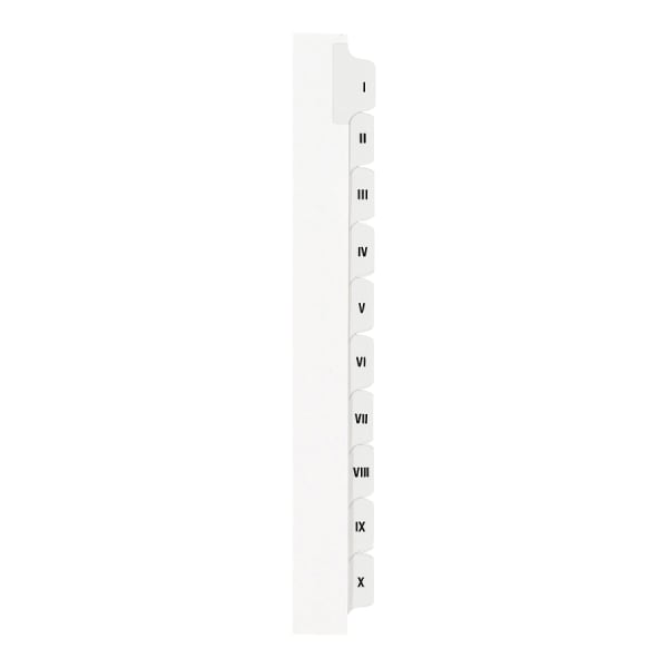 Avery 30% Recycled Preprinted Laminated Gold-Reinforced Tab Dividers, 8 1/2in x 11in, White Dividers/White Tabs, I-X, Pack Of 10 Tabs