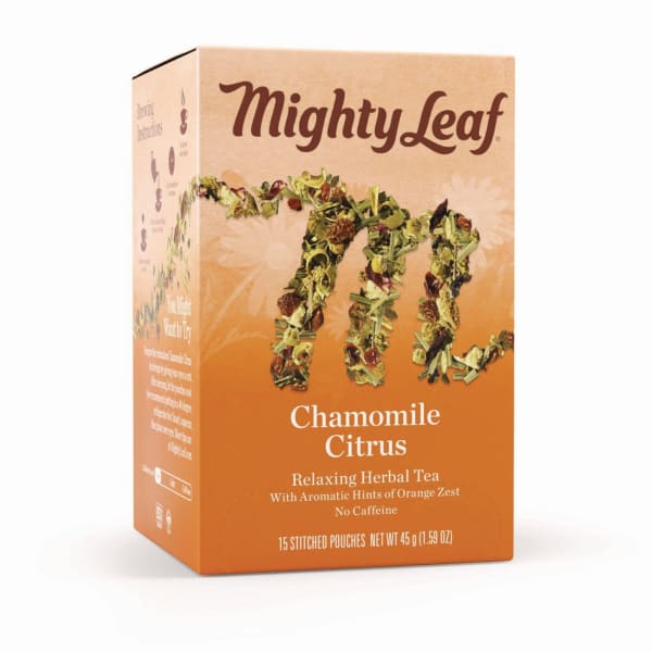 Mighty Leaf Whole Leaf Tea Pouches, Chamomile Citrus, 1.32 Oz, Box Of 15 Pouches