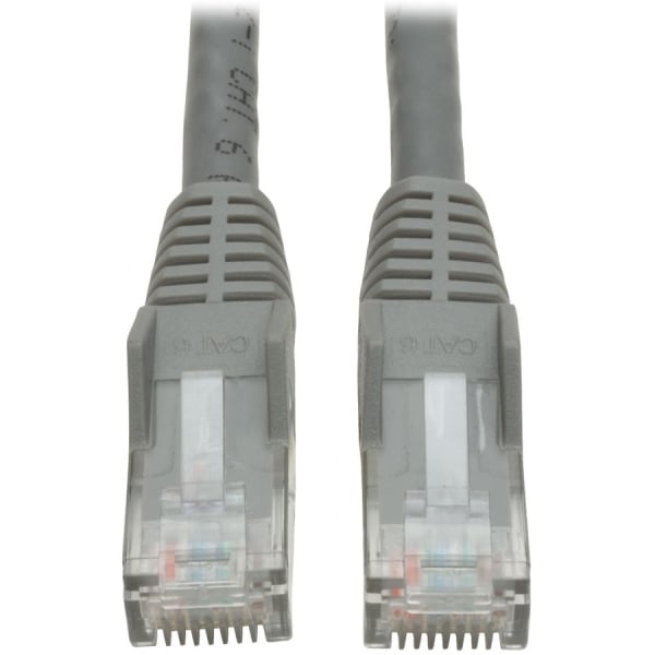 Eaton Tripp Lite Series Cat6 Gigabit Snagless Molded (UTP) Ethernet Cable (RJ45 M/M), PoE, Gray, 2 ft. (0.61 m) - N201002GY