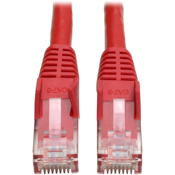 Eaton Tripp Lite Series Cat6 Gigabit Snagless Molded (UTP) Ethernet Cable (RJ45 M/M), PoE, Red, 50 ft. (15.24 m) - N201050RD