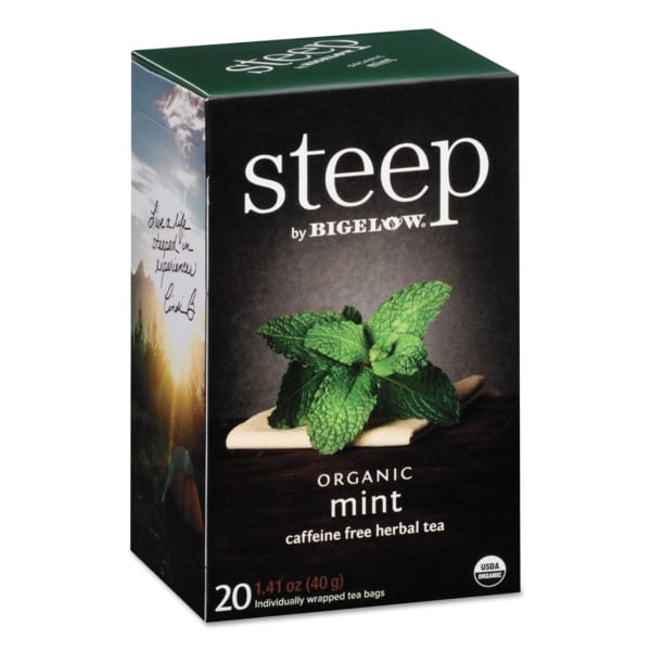 Bigelow Steep Tea, Mint, 1.41 Oz, Box Of 20 Tea Bags