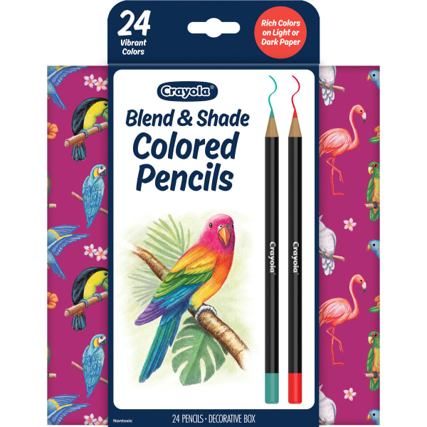 Crayola Blend & Shade Colored Pencils, Assorted Colors, Pack Of 24