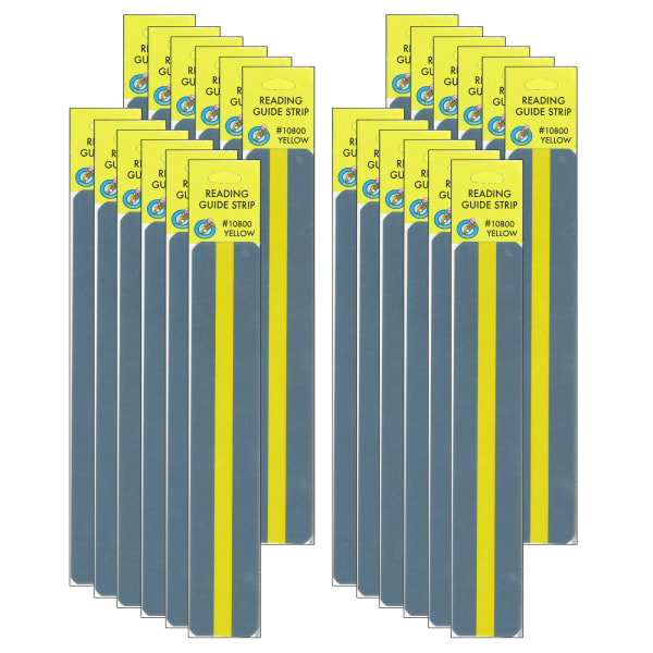 Ashley Sentence Strip Reading Guides, 1-1/4in x 7-1/4in, Yellow, Pack Of 12 Guides, Set Of 2 Packs